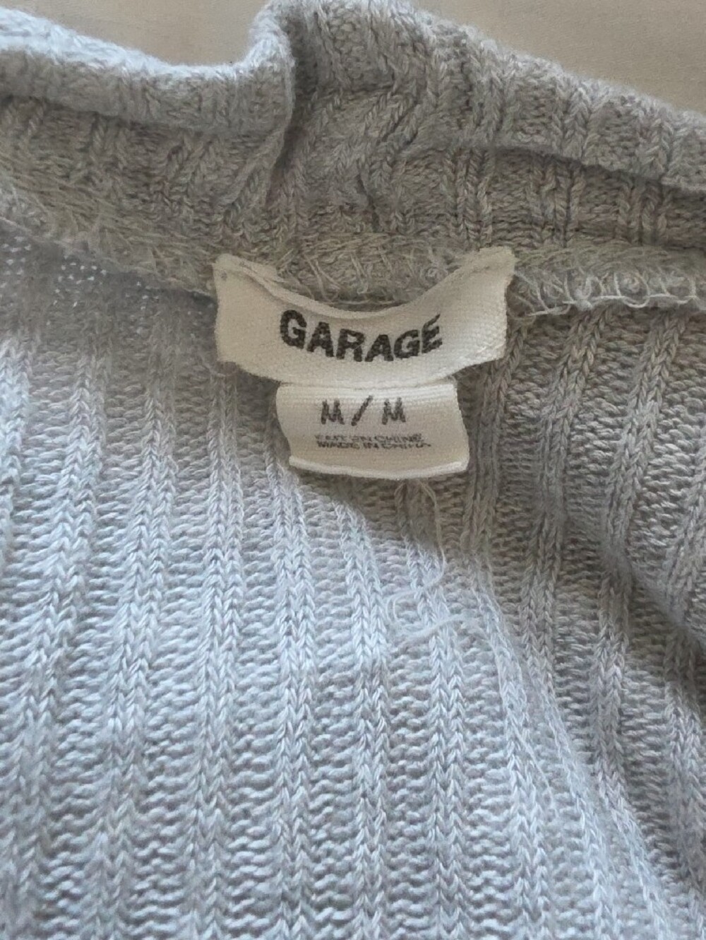 Garage Light Gray Ribbed Knit Sweater - Picture 2 of 2